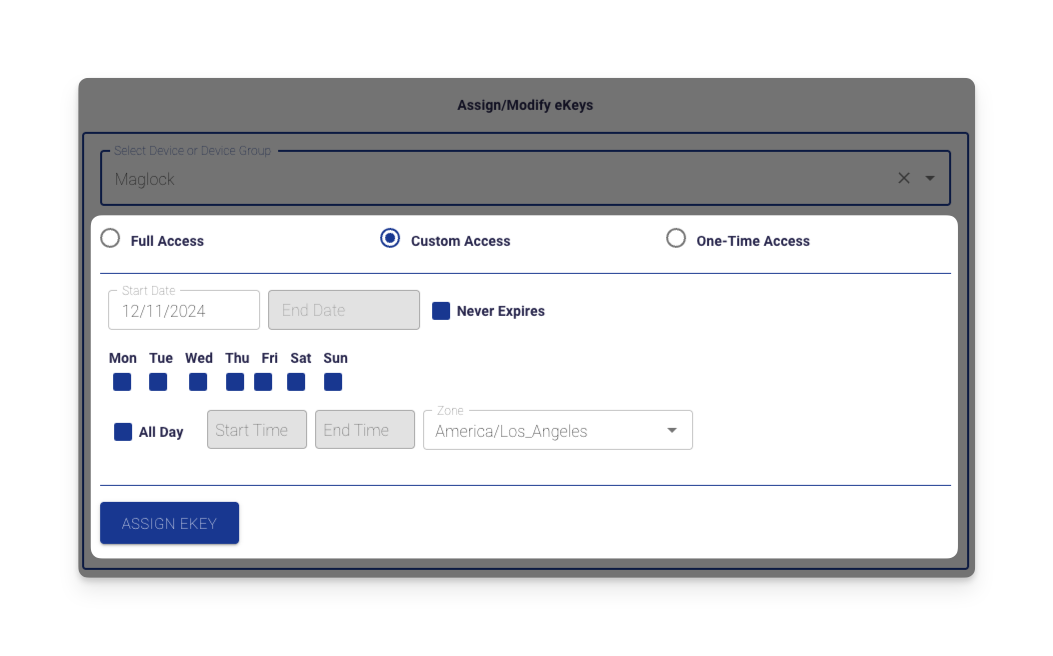 PAC-BLU Sentinel Users Screen